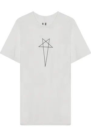 Rick Owens Tops, Heren, Wit, L, Korte mouwen ronde hals T-shirt