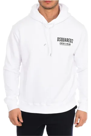 Dsquared2 Sweatshirts & Hoodies, Heren, Wit, XL, Katoen, Katoenen sweatshirt met uniek ontwerp