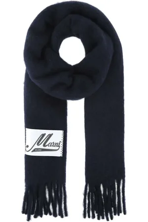 Marni Accessoires, Heren, Blauw, ONE Size, Midnight Alpaca Blend Sjaal