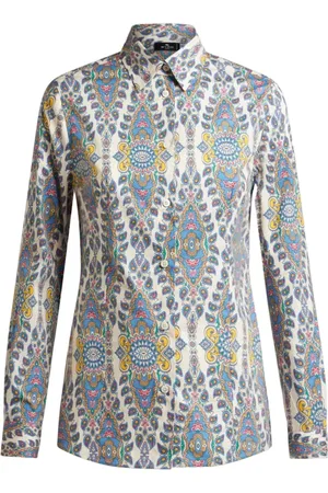 Etro Blouses & Shirts, Dames, Veelkleurig, 2Xs, Katoen, Multicolour Button-Up Shirt met Dartdetails
