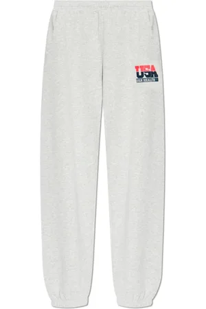Sporty & Rich Broeken, unisex, Grijs, XL, Katoen, Team USA Joggingbroek