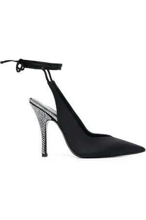 The Attico Schoenen, Dames, Zwart, 36 EU, Leer, Venus 110mm Pumps met Strikbandjes