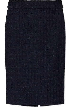 Emporio Armani Rokken, Dames, Blauw, M, Tweed, Lurex Tweed Rok