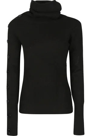 Patrizia Pepe Truien, Dames, Zwart, S, Turtle Neck Sweater in Chic Stijl
