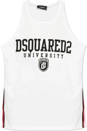 Dsquared2 Tops, Heren, Wit, XL, Katoen, Sleeveless T-shirt