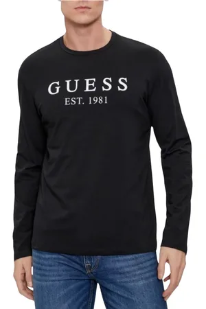 Guess Tops, Heren, Zwart, M, Katoen, Logo T-Shirt