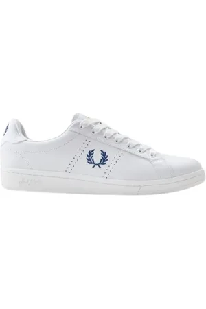 Fred Perry Schoenen, Heren, Wit, 44 EU, Polyester, Badstof Sneakers met Laurierdetails