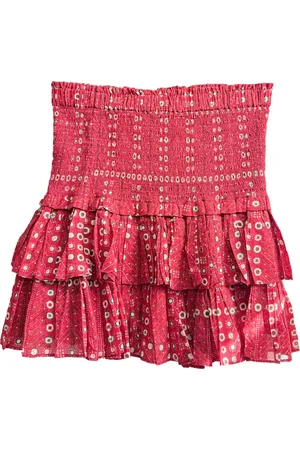 Isabel Marant Rokken, Dames, Rood, M, Katoen, Naomi Ruche Katoen Mini Rok