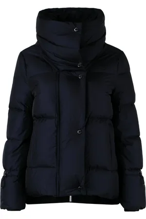 MOORER Jassen, Dames, Blauw, S, Korte donsjas met zijdelingse splitten
