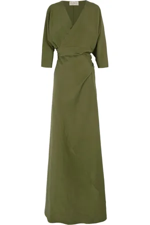 Cortana Kleedjes, Dames, Groen, M, Linnen, Tanami Maxi-jurk