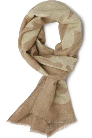 Boggi Milano Accessoires, Heren, Bruin, ONE Size, Wol, Wollen Sjaal met Gedrukt Bloemenpatroon