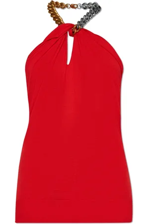 Stella McCartney Tops, Dames, Rood, M, Wol, Top met kettingdetails