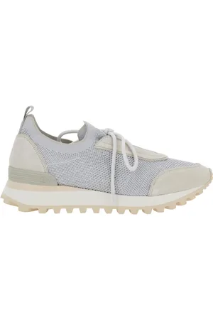 ELEVENTY Schoenen, Heren, Grijs, 42 EU, Suède, Gebreide Sneakers met Chunky Zool