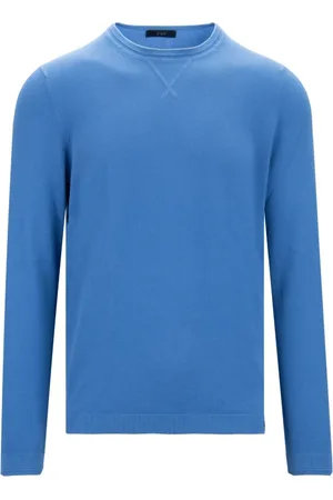 FAY Truien, Heren, Blauw, M, Katoen, Pullover Trui