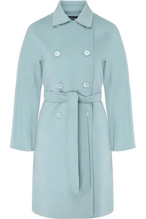 Max Mara Mantels, Dames, Blauw, M, Wol, Avenue Belted Coat
