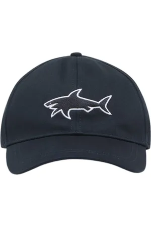 Paul & Shark Accessoires, Heren, Zwart, ONE Size, Katoen, Geborduurde 3D Haai Baseballpet