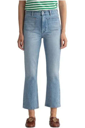 GANT Jeans, Dames, Blauw, W30, Katoen, Crop Flare Jeans
