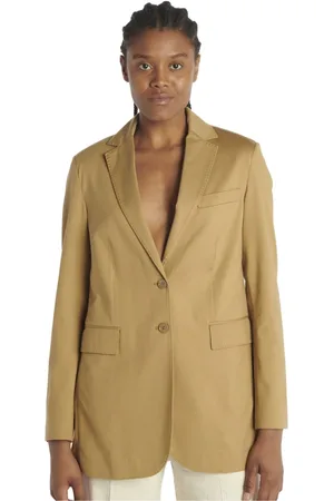 Circolo Jassen, Dames, Bruin, M, Katoen, Jersey Blazer