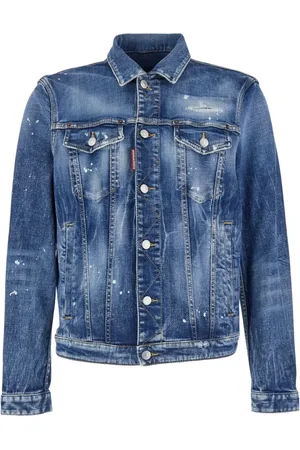 Dsquared2 Jassen, Heren, Blauw, L, Denim, Stijlvol Denim Jeansjack