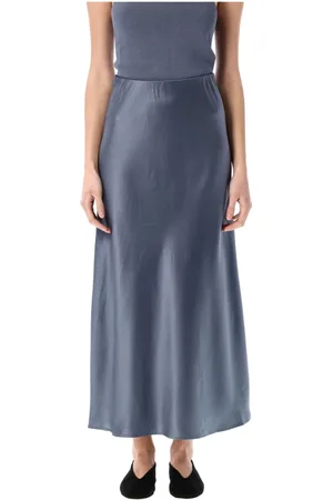 By Malene Birger Rokken, Dames, Blauw, S, Polyester, Blauwe Grisaille A-lijn Midi Rok