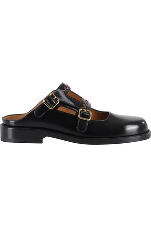 Marni Schoenen, Dames, Zwart, 39 EU, Leer, Open Sandaal met Gesp