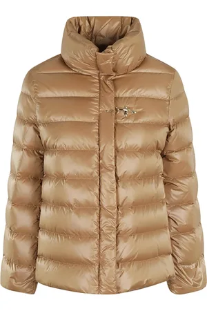 FAY Jassen, Dames, Bruin, S, Hooded Puffer Jacket with Hook