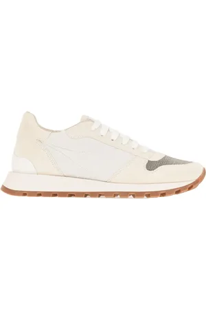 Brunello Cucinelli Schoenen, Dames, Wit, 38 EU, Leer, Casual Sneakers