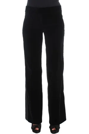 ERMANNO SCERVINO Broeken, Dames, Zwart, S, Wijde Pijpen Broek van Zijdemix