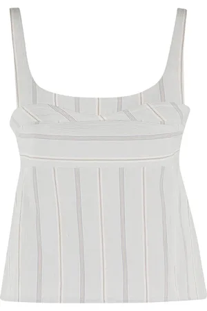Low Classic Tops, Dames, Blauw, S, Katoen, Blauw Gestreepte Mouwloze Top