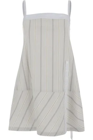 Low Classic Kleedjes, Dames, , M, Katoen, Blauwe Gestreepte Spaghetti Band Katoenen Jurk