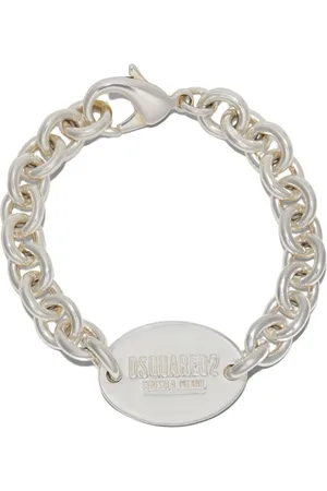 Dsquared2 Accessoires, Heren, Grijs, M, Tag Chain Armband