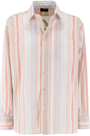 Etro Blouses & Shirts, Dames, Veelkleurig, XS, Katoen, Gestreept katoenen overhemd