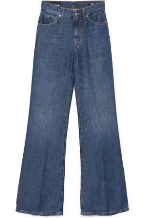 Dondup Jeans, Dames, Blauw, W31, Blauwe Jeans met Verborgen Sluiting
