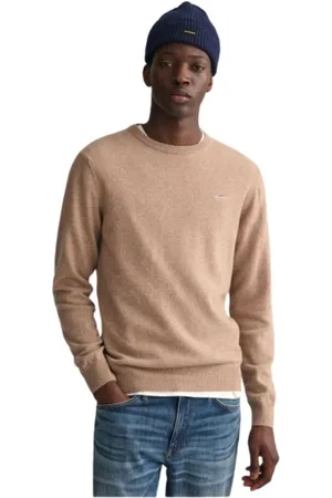 GANT Truien, Heren, , S, Wol, Ultra Fijne Wollen Trui met Ronde Hals