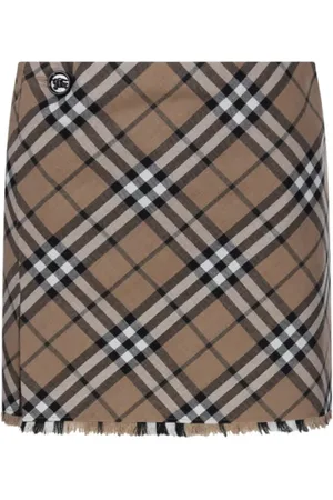 Burberry Rokken, Dames, Veelkleurig, S, Wol, Linden Check Rok