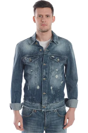D.A. Daniele Alessandrini Jassen, Heren, Blauw, L, Denim, Stijlvolle Jas voor Mannen