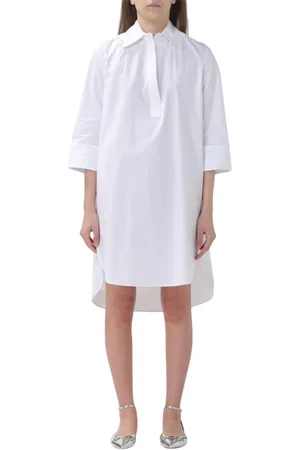 Dondup Kleedjes, Dames, Wit, XS, Katoen, Overhemdjurk