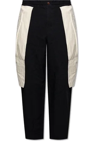 Comme des Garçons Broeken, Heren, Zwart, S, Katoen, Wijdvallende broek