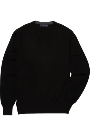 Brooks Brothers Truien, Heren, Zwart, S, Wol, Merino wollen trui met V-hals