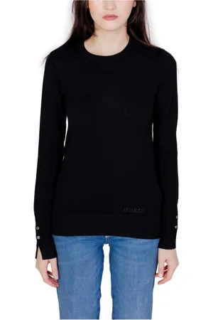 Guess Truien, Dames, Zwart, M, Katoen, Gebreide trui met lange mouwen