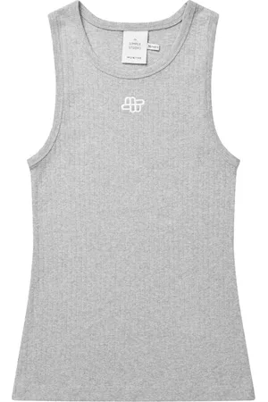 Munthe Tops, Dames, Grijs, 2Xl, Katoen, Geborduurde Logo Mouwloze Top