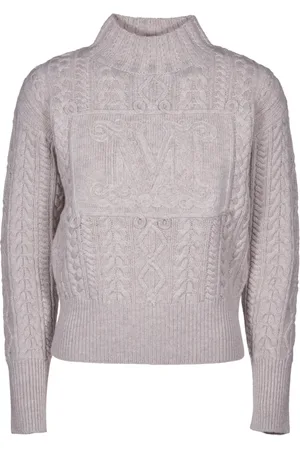 Max Mara Truien, Dames, Grijs, XS, Wol, Gebreide Top van Wol-Cashmere