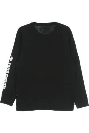 Timberland Tops, Heren, Zwart, S, Katoen, Long Sleeve Logo Tee