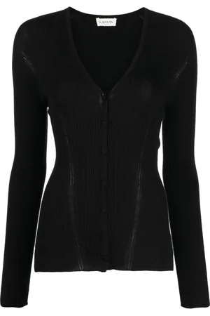 Lanvin Truien, Dames, Zwart, L, Engineered Cardigan
