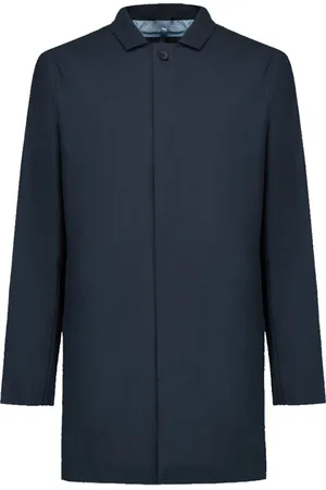 PEOPLE OF SHIBUYA Mantels, Heren, Blauw, S, Polyester, Opvouwbare trenchcoat met Japans stof