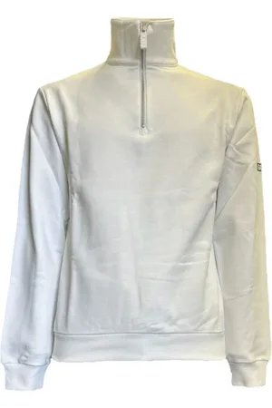 GCDS Sweatshirts & Hoodies, Dames, Wit, S, Katoen, Halve-Zip Katoenen Sweatshirt met Logodetail