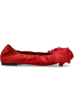 Lanvin Schoenen, Dames, Rood, 36 EU, Satijn, Satijnen ballerina`s
