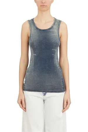 Diesel Tops, Dames, Blauw, S, Stijlvolle Tanktop