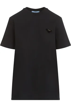 Prada Tops, Dames, Zwart, S, Katoen, Zwart T-shirt Dameskleding