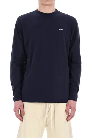Autry Tops, Heren, Blauw, M, Katoen, Blauw Katoenen Longsleeve T-shirt